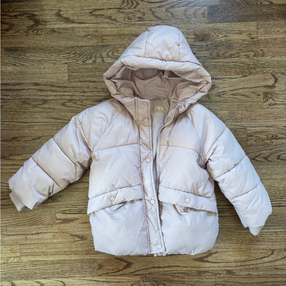 Zara Snap Button Quilted Coat - Picture 4 of 6